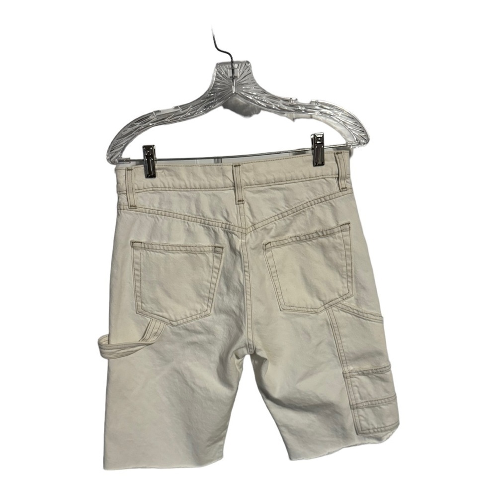 Frame Le Slouch Bermuda Off White Rips Jean Shorts Size 27 NWT - Picture 4 of 9